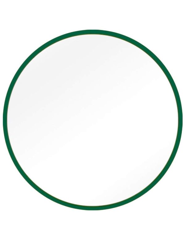 Green Wood Round Wall Mirror 2