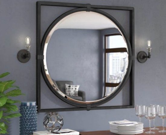Square Wall Wood Mirror 1